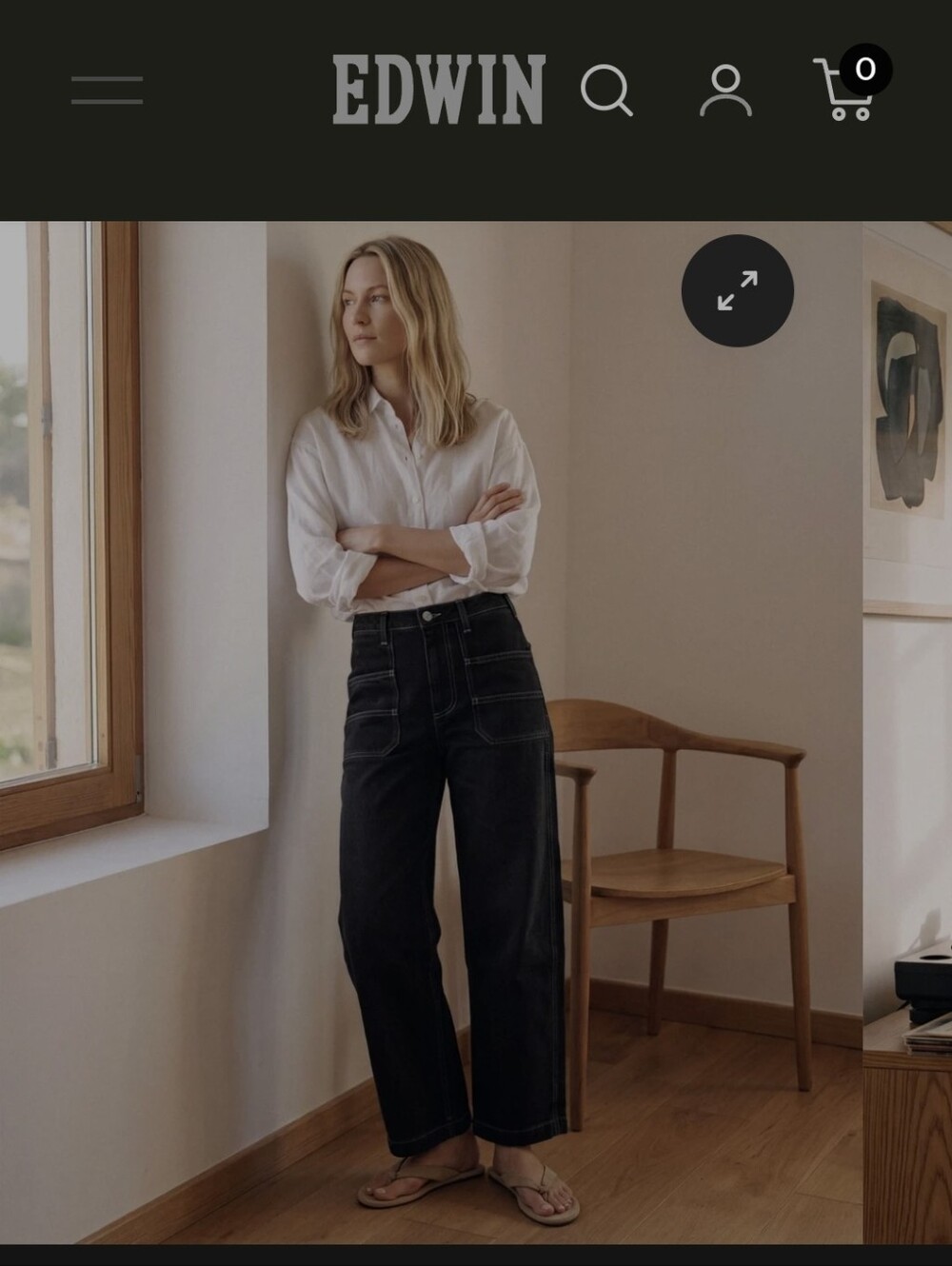 Edwin Piper Crop Jeans In Coal